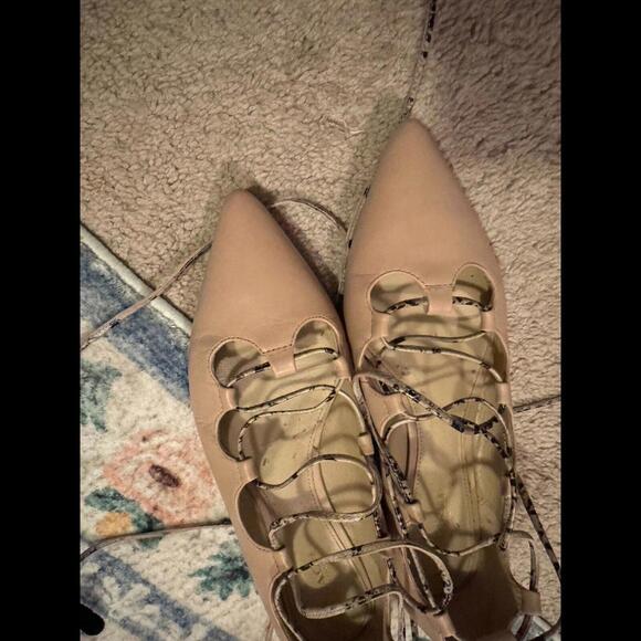 Coach tall tie nude snake print pointed toe flat size 7.5 - Picture 6 of 8